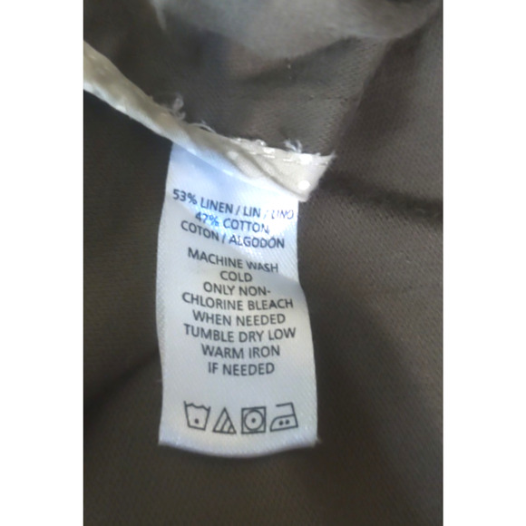 Loft Women's Sz Large Olive Green Jacket Zip Snap Utility Military Linen Blend - Picture 6 of 10